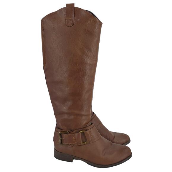 Unr8ed Barbaro Womens Size 6 Buckle Riding Biker Boot Tall Brown Leather - Picture 6 of 8